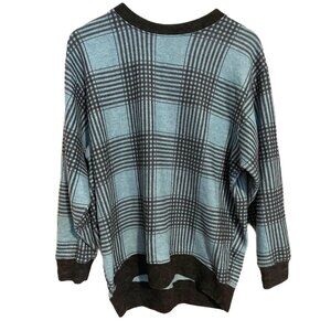 Nally & Millie soft plaid blue-green sweater